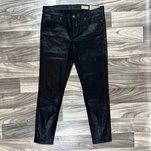 SOLD   All Saints, Brodie, Low Rise Cropped Skinny Jeans, Coated, Petrel 29